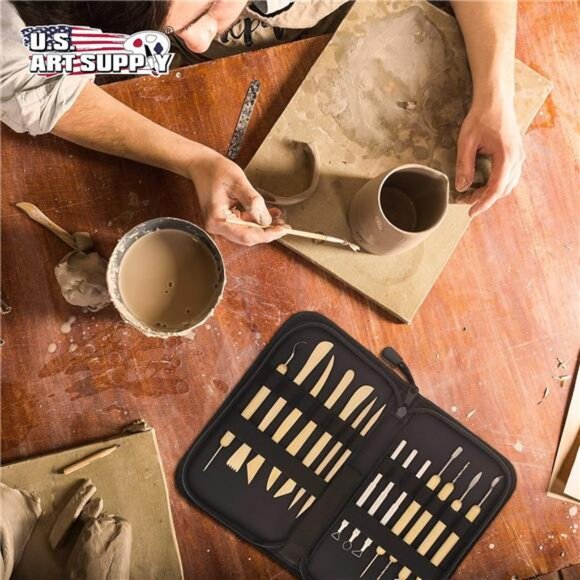 US Art Supply 14-Piece Pottery, Clay Sculpture & Ceramics Tool Set - Picture 6 of 7